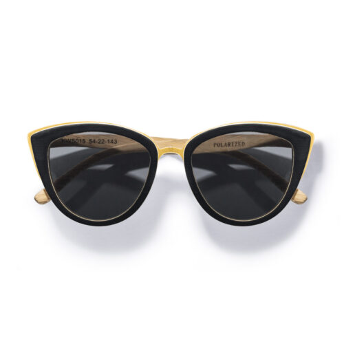 Kraywoods cat eye bamboo sunglasses made with polarized lenses